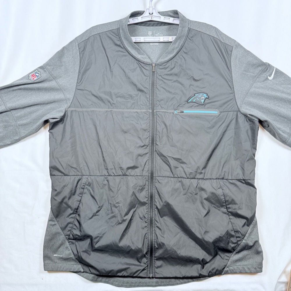 Nike + NFL Carolina Panthers Shield Jacket 3XL On Field Apparel Coat Mens